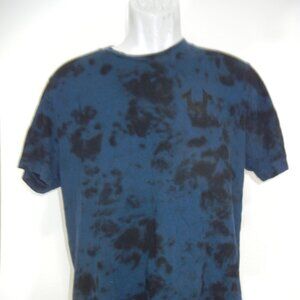 True Religion T-Shirt Tie Dye Black Blue Cotton Men's Size Medium